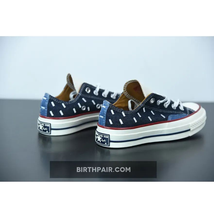 Converse Chuck 70 Midnight Navy Converse Indigo Boro Chuck 70 Low Top Midnight Navy/Egret/Garnet
