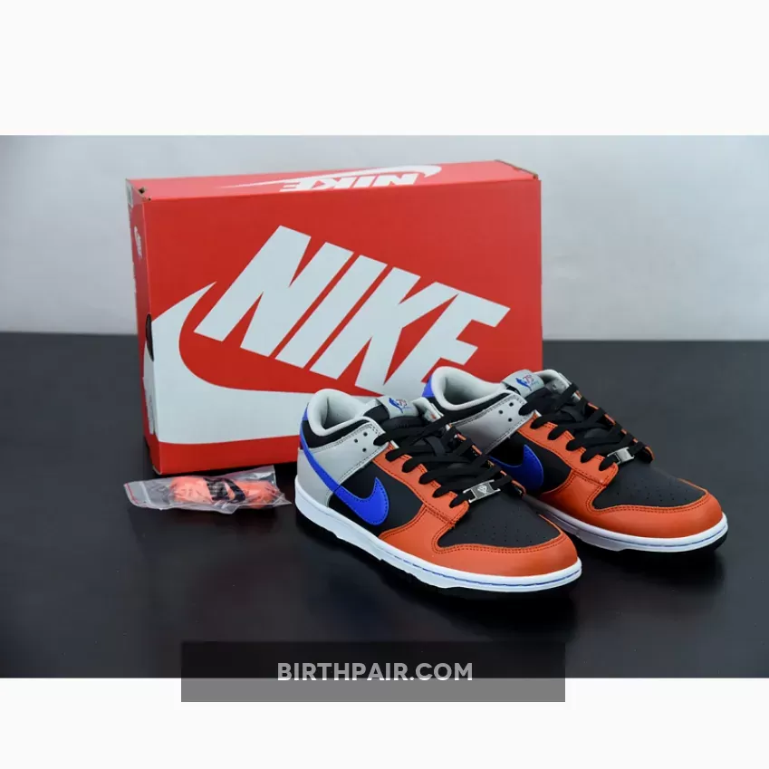 NBA x Nike Dunk Low EMB 'Knicks' Black/Racer Blue-Grey Fog-Orange / Knicks Dunks