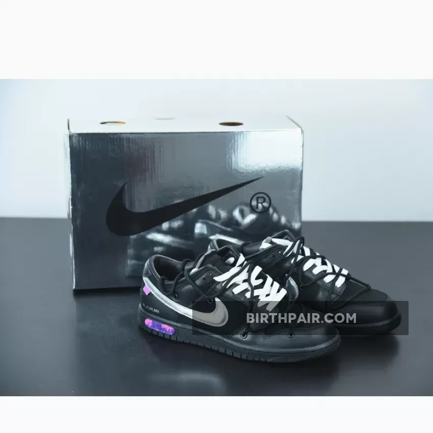 Off-White™ x Nike Dunk Low 'The 50' Black/Silver - the 50 off white