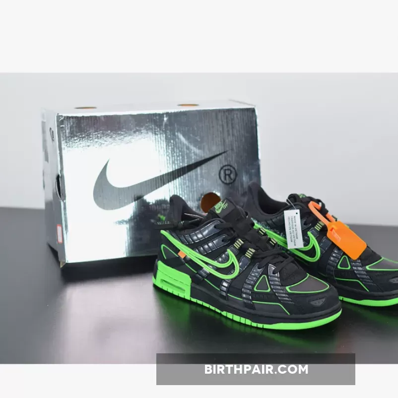 Off-White x Nike Rubber Dunk Green Strike Black air rubber dunk off-white green strike
