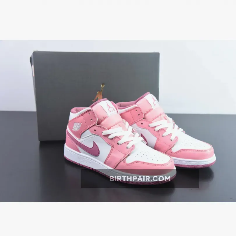 Air Jordan 1 Mid 'Valentines Day' Coral Chalk/Desert Berry-White DQ8423-616 / air jordan 1 pink