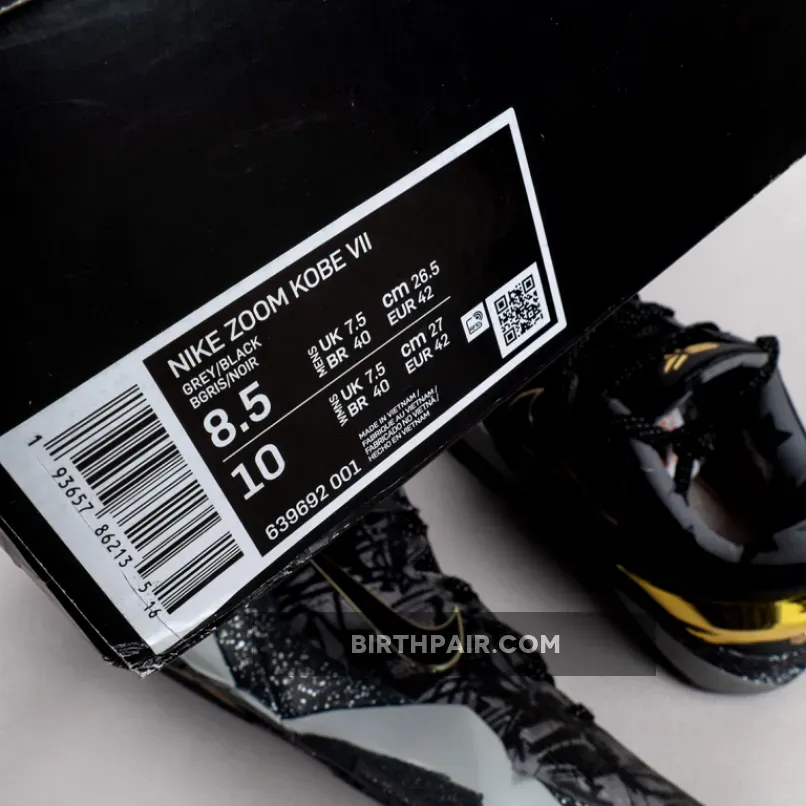 Prelude Kobe 7 Nike Kobe 7 System Prelude 'London' Cool Grey/Metallic Gold-Black