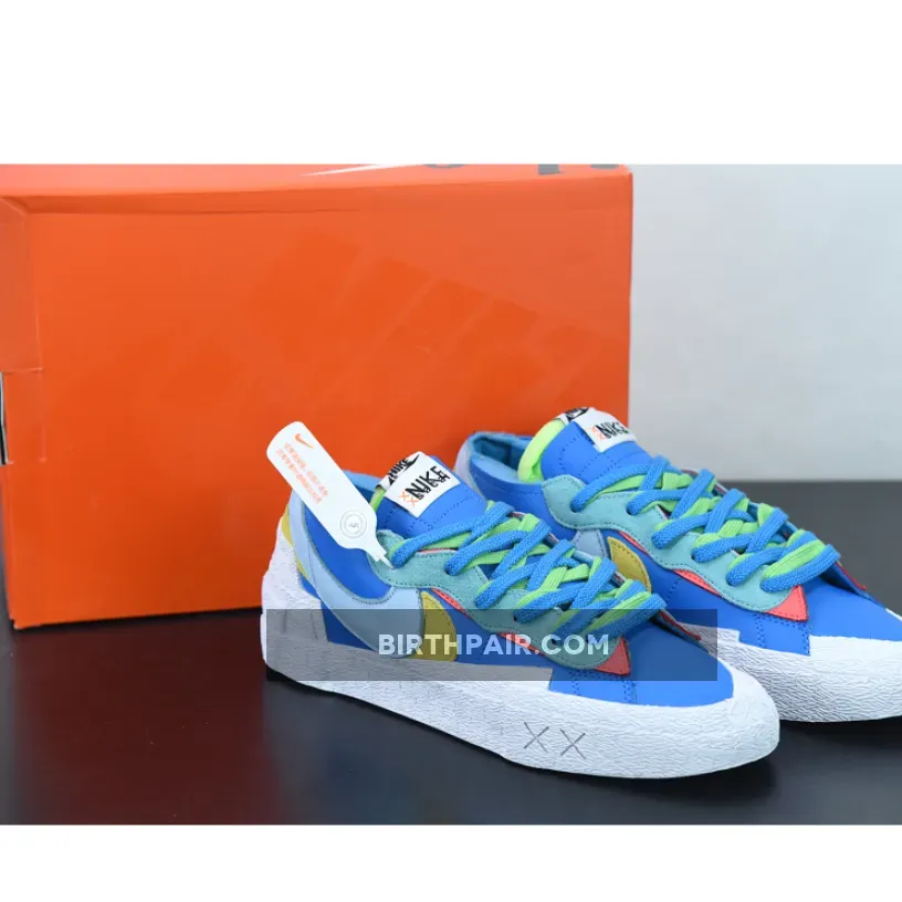 Kaws x Sacai x Nike Blazer Low Blue/Light Blue/Pink/Yellow Kaws Nike Shoes