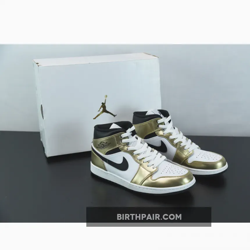 Air Jordan 1 Mid SE Metallic Gold/White-Black DC1419-700 jordan 1 mid metallic gold