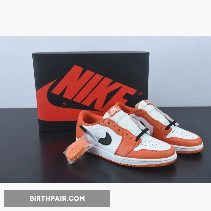 Orange Jordan 1 Starfish - Air Jordan 1 Low Top OG 'Shattered Backboard' Orange White Black CZ0790-801