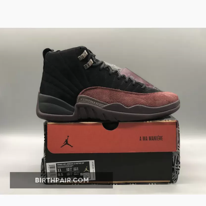 La Ma Maniere A Ma Maniére x Air Jordan 12 Black/Black-Burgundy Crush
