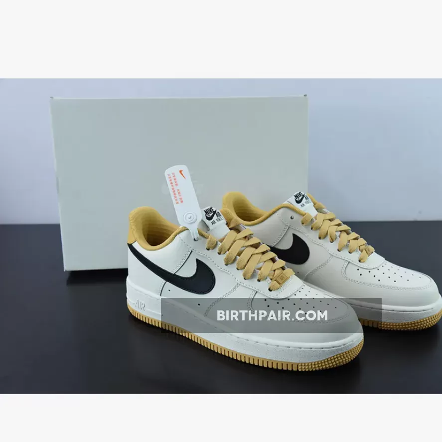 Nike Air Force 1 Low Sail Tan Black FD9063-101 Black And Tan Air Force 1