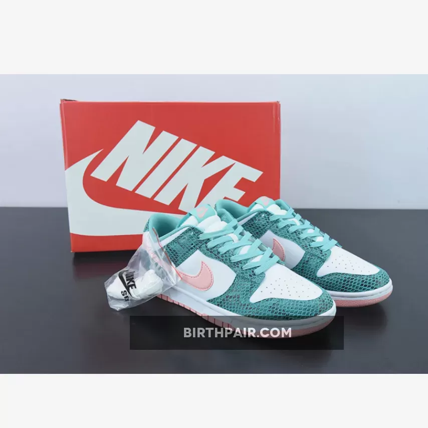 Nike Dunk Low Snakeskin For Womens DR8577-300 - Bleached Coral Dunk Low