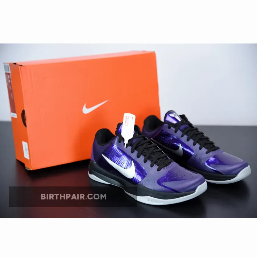 Nike Zoom Kobe 5 Ink/Metallic Silver-Black 386429-500 - kobe ink
