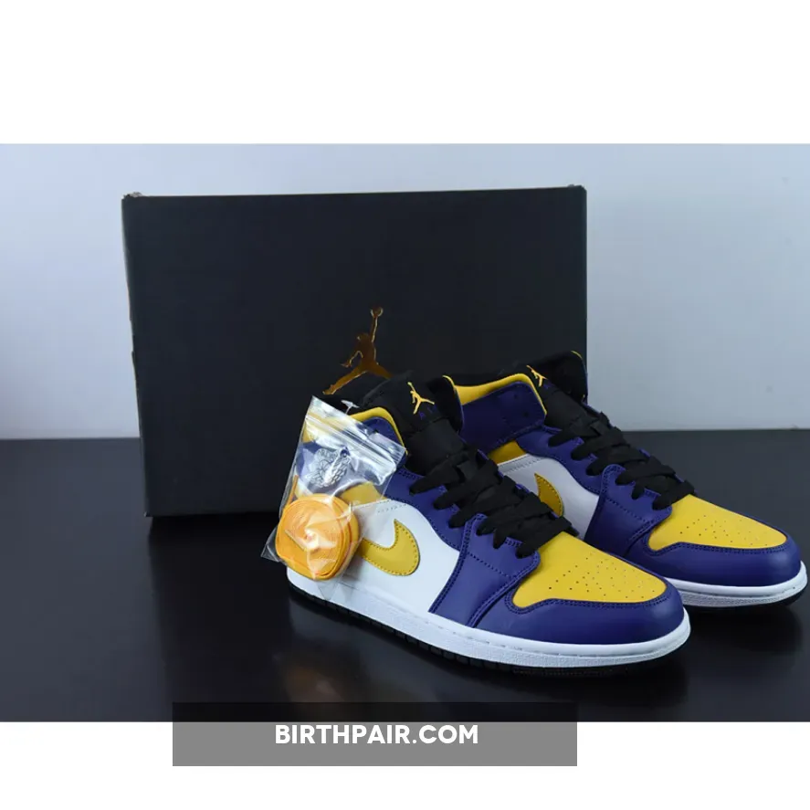Air Jordan 1 Mid Lakers / Black Dark Concord White