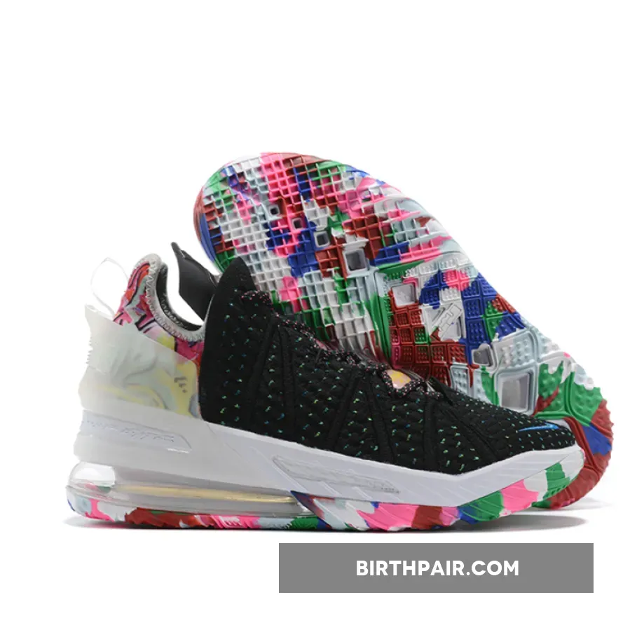 Nike LeBron 18 'James Gang' Black/Pink Blast-Multi-Color CQ9283-002 - Gang Colors White