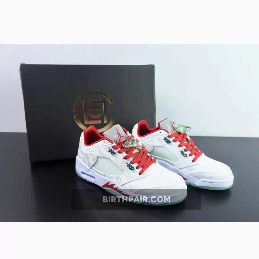 For Sale Clot X Air Jordan 5 Low White Silk