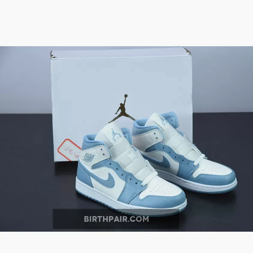 Light Blue Jordans 1 Mid Air Jordan 1 Mid UNC BQ6472-141