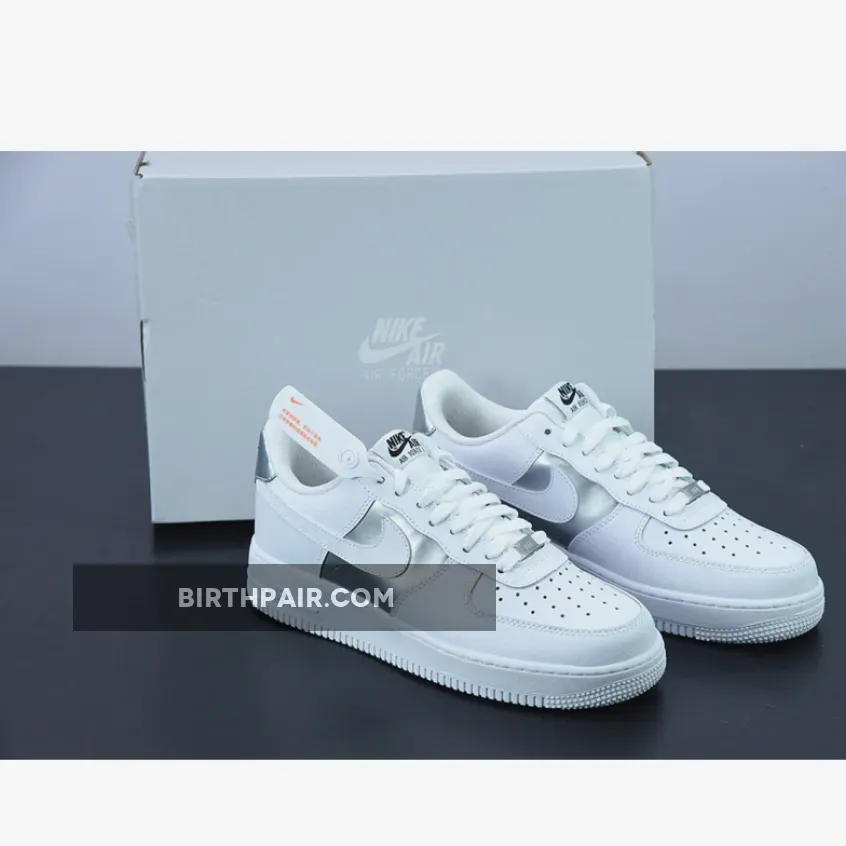 Nike Air Force 1 Low White Metallic Silver For Womens Metallic Silver Air Force 1