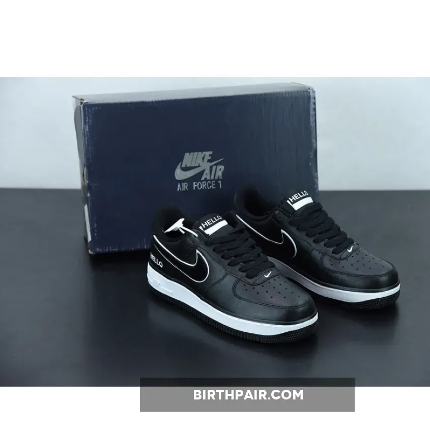 Nike Air Force 1 Low 'HELLO' Black/Black-White / Cz0327