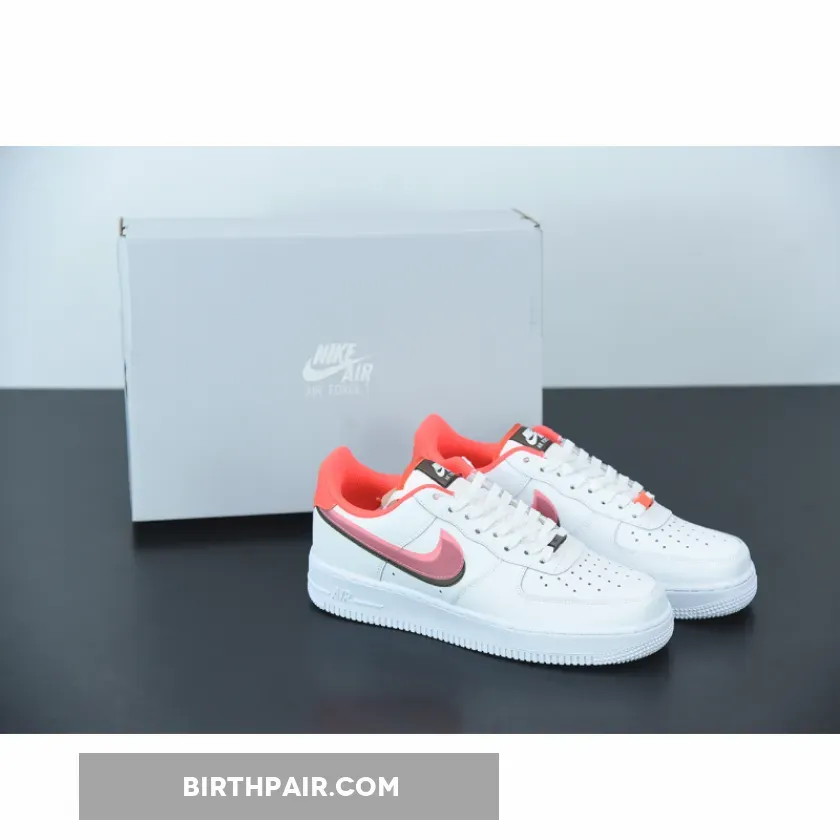 Nike Air Force 1 LV8 'Double Swoosh' White Bright Crimson / air force 1 double swoosh white