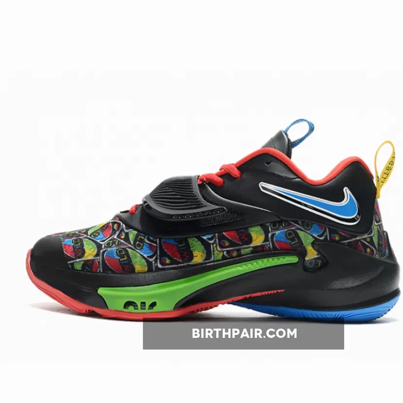 Giannis Uno Shoes Black / UNO X Nike Zoom Freak 3 'Face It' Black/Red-Blue-Green