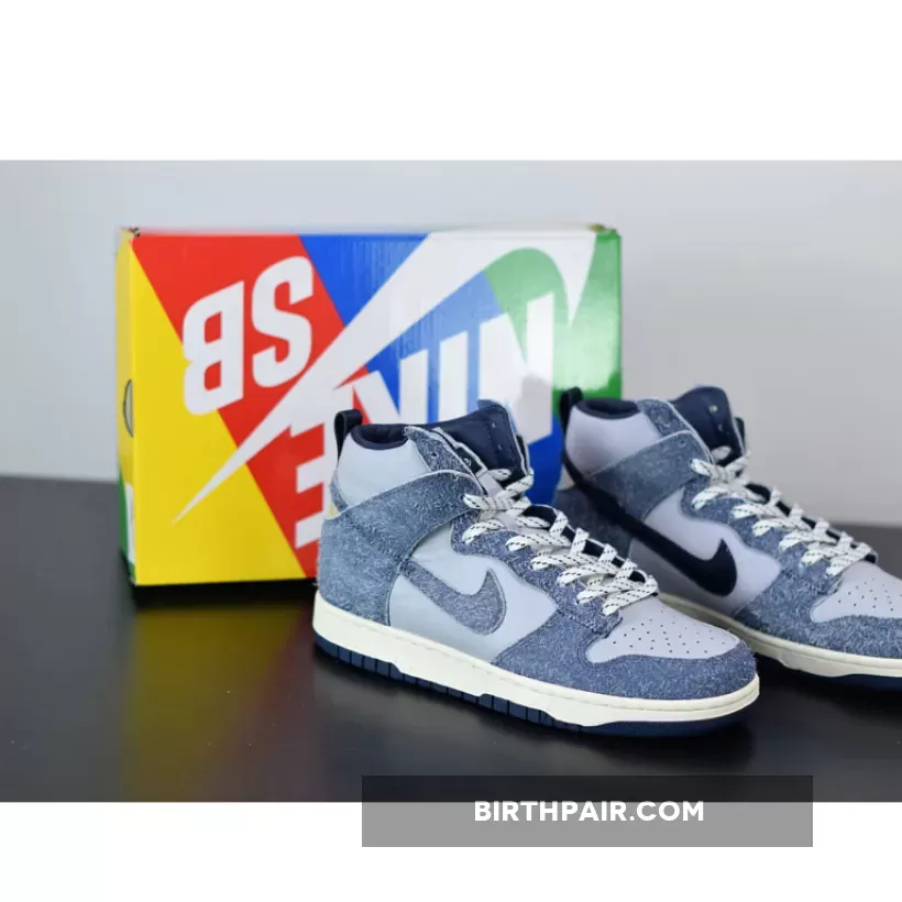 Notre x Nike Dunk High Pearl White/Blue Void/Grand Purple / brown nike dunks high