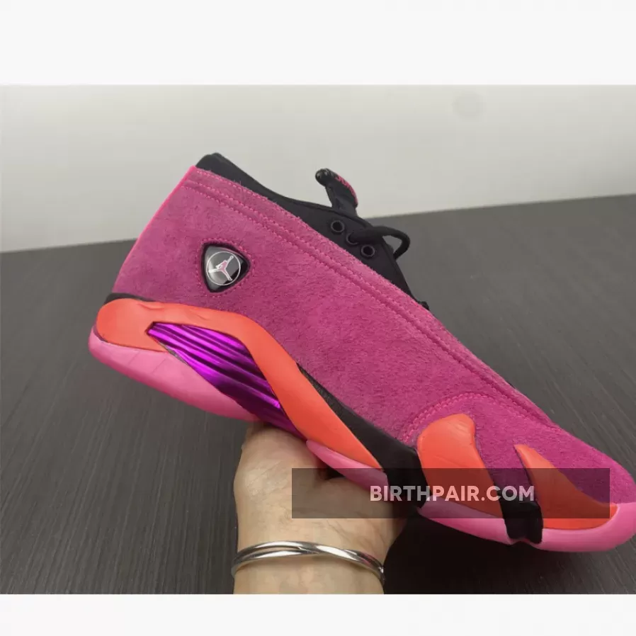 Womens Air Jordan 14 #Jordan 14 Retro Low Shocking Pink