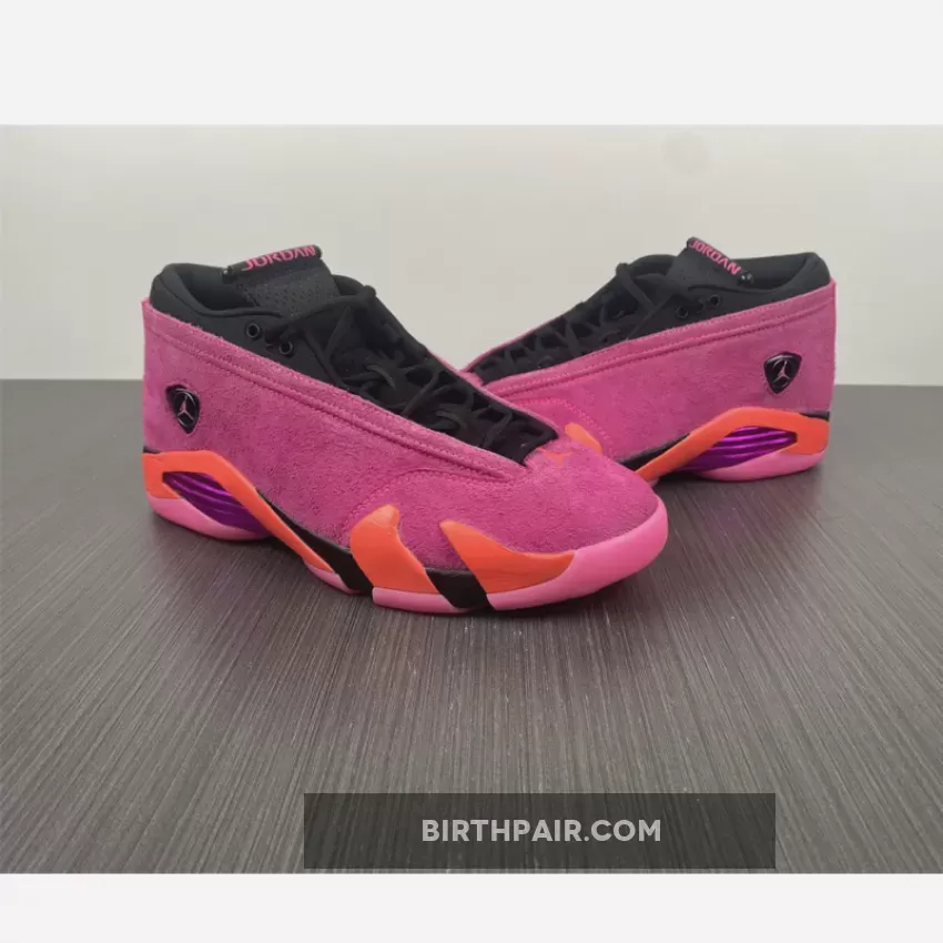 Womens Air Jordan 14 #Jordan 14 Retro Low Shocking Pink