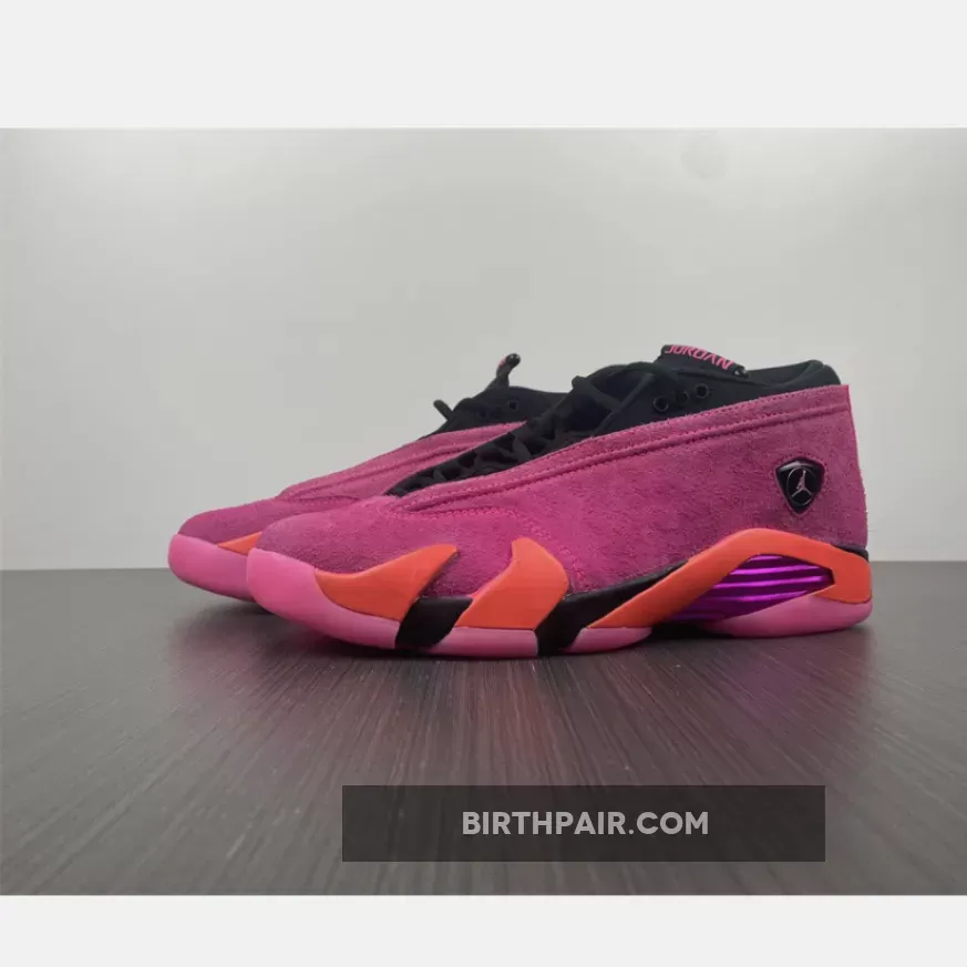 Womens Air Jordan 14 #Jordan 14 Retro Low Shocking Pink