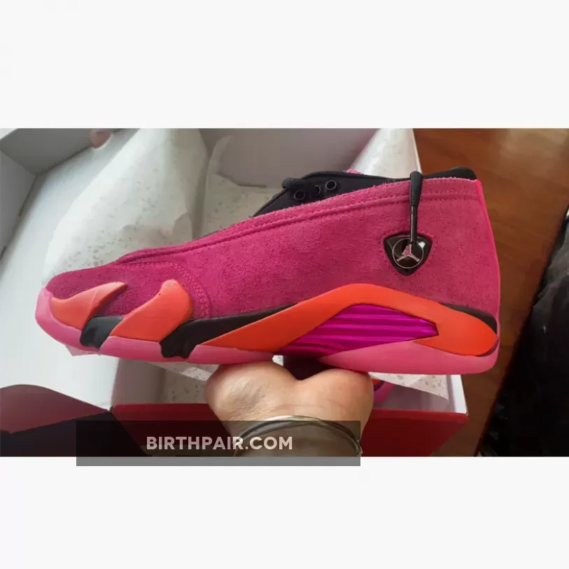 Womens Air Jordan 14 #Jordan 14 Retro Low Shocking Pink