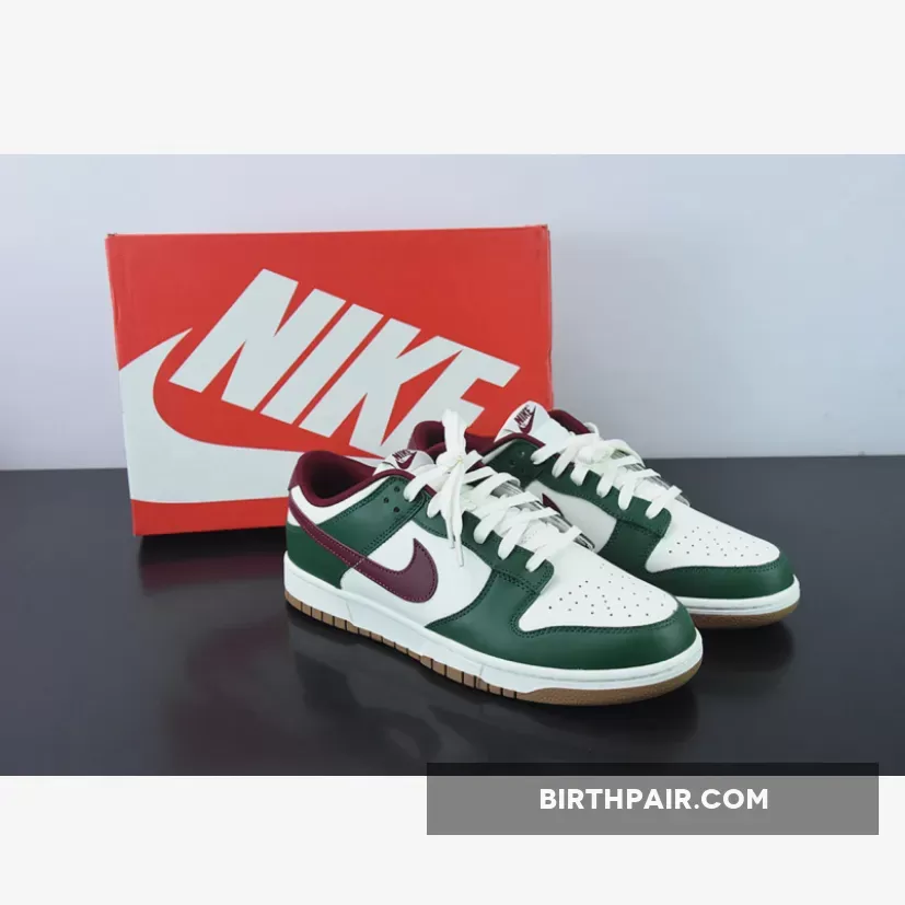 Nike Dunk Low White Green Team Red Gorge Greens FB7160-161