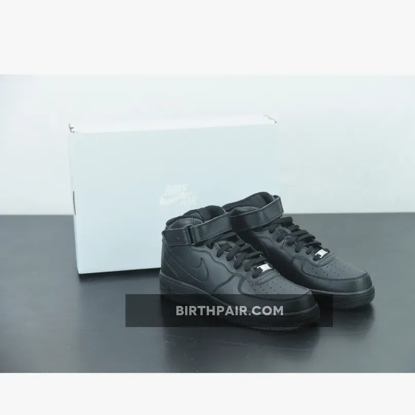 Nike Air Force One Mid 07 Triple Black Air Force 1 Black Mid 07