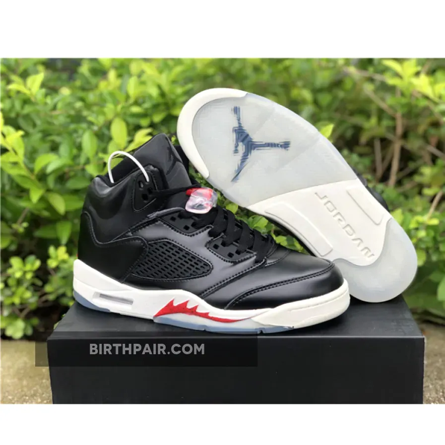 Off White Muslin / Air Jordan 5 Retro SP Black/Muslin-Fire Red