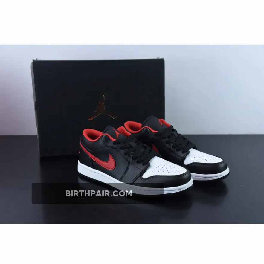 Air Jordan 1 Low White Toe Black/White-Red Jordan 1 Lows Red Black And White