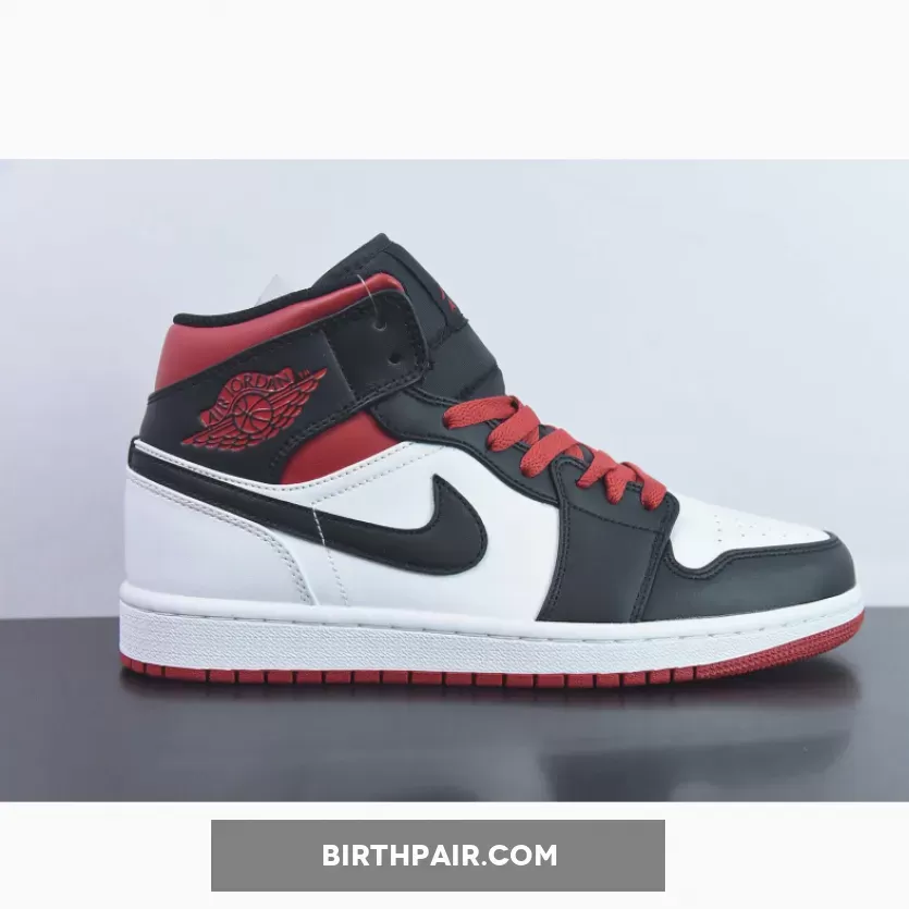 Red Black And White Jordan 1s, Air Jordan 1 Mid White/Gym Red-Black