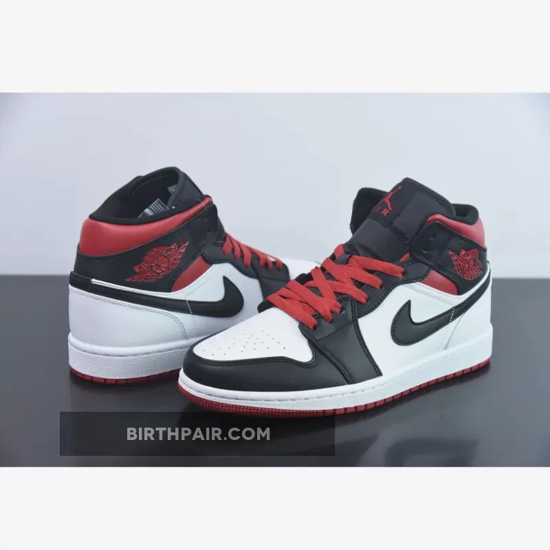 Red Black And White Jordan 1s, Air Jordan 1 Mid White/Gym Red-Black