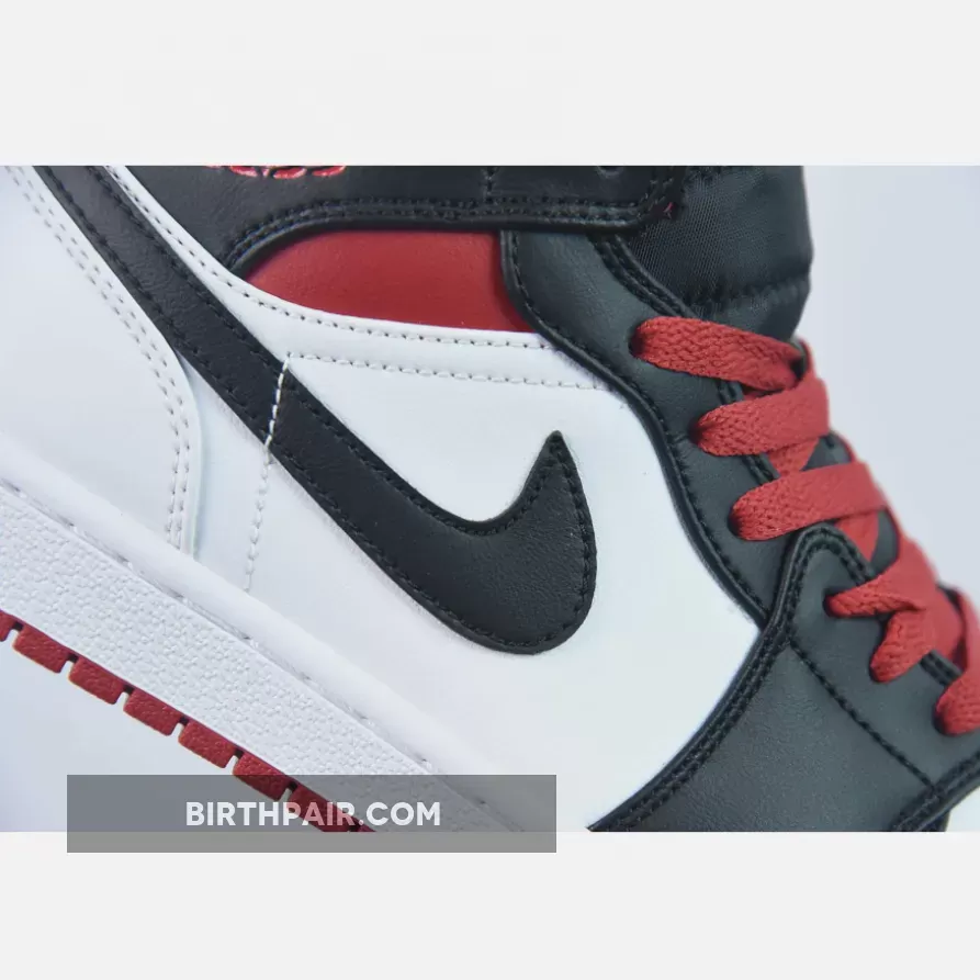 Red Black And White Jordan 1s, Air Jordan 1 Mid White/Gym Red-Black