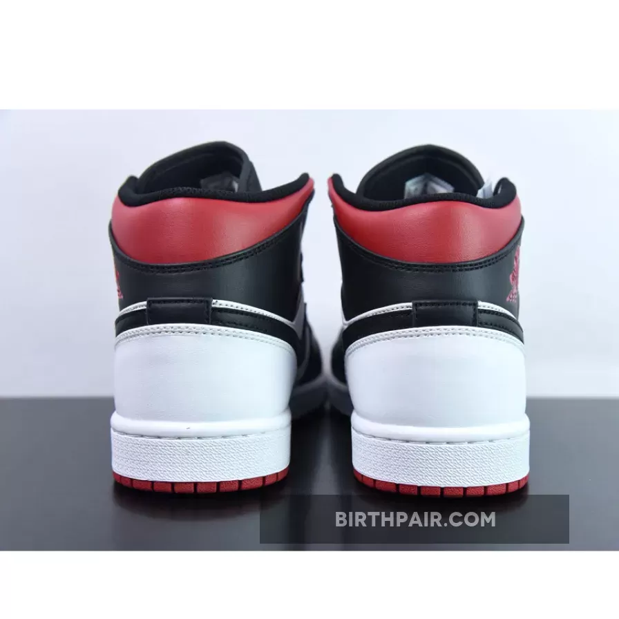 Red Black And White Jordan 1s, Air Jordan 1 Mid White/Gym Red-Black
