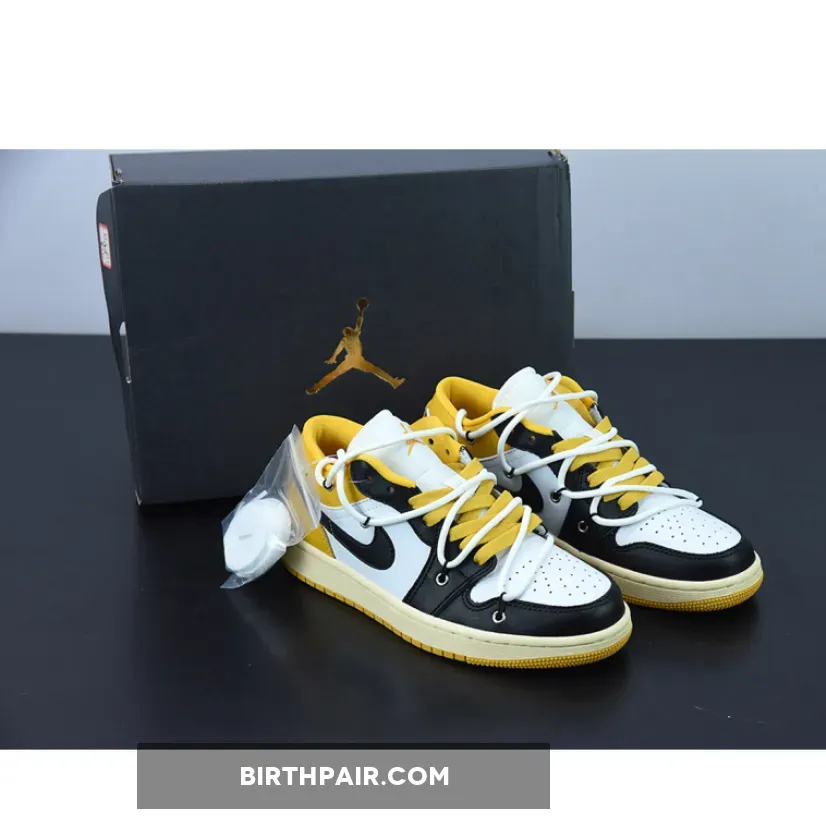 Jordan Black Yellow / Air Jordan 1 Low White Black Yellow