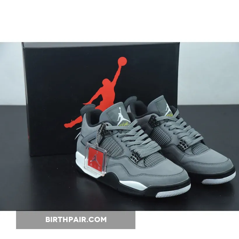 Air Jordan 4 Retro Cool Grey/Chrome-Dark Charcoal-Varsity Maize / Black And Grey Jordans 4