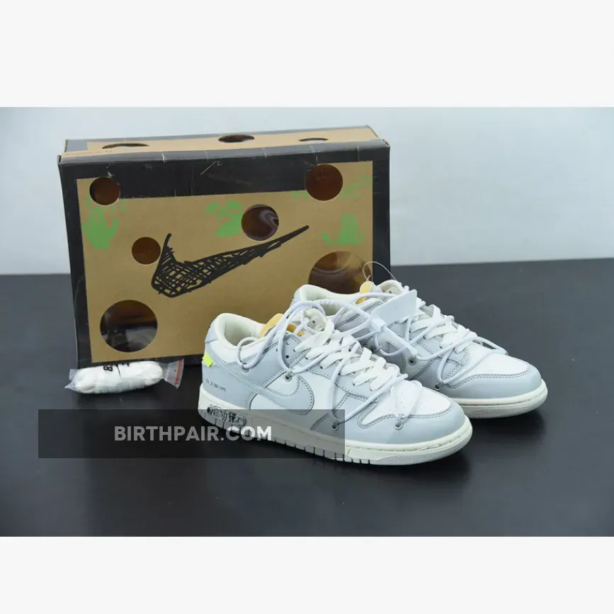 Off-White x Nike Dunk Low White Grey Lot 49 DM1602-123 - Dunks Neutral