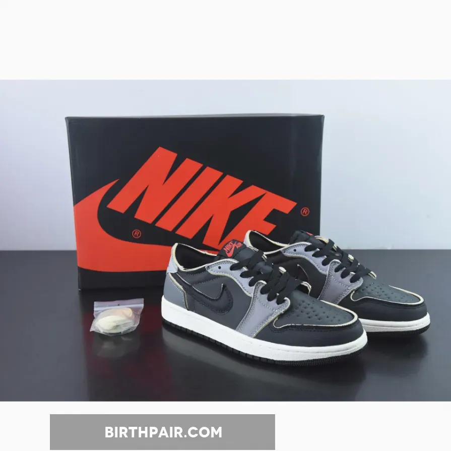 Air Jordan 1 Low Ex / Air Jordan 1 Low Black/Fire Red-Dark Smoke Grey