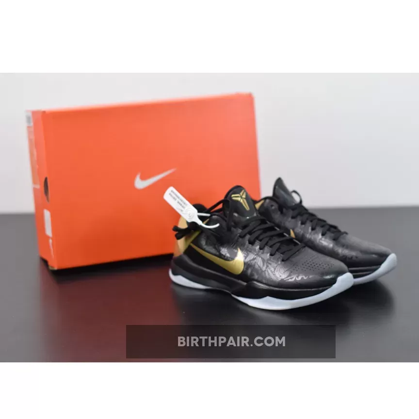 Nike Zoom Kobe 5 'Big Stage Away' Black/Metallic Gold-White 386429-008 / kobe 5 big stage
