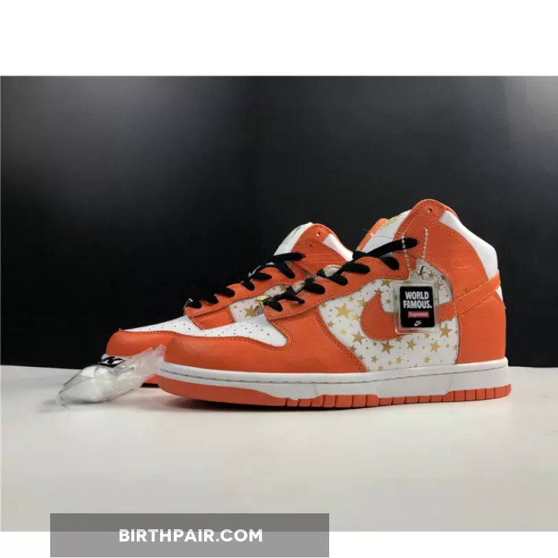 Supreme Nike Dunk High, Supreme x Nike SB Dunk High Pro 'Orange Stars'