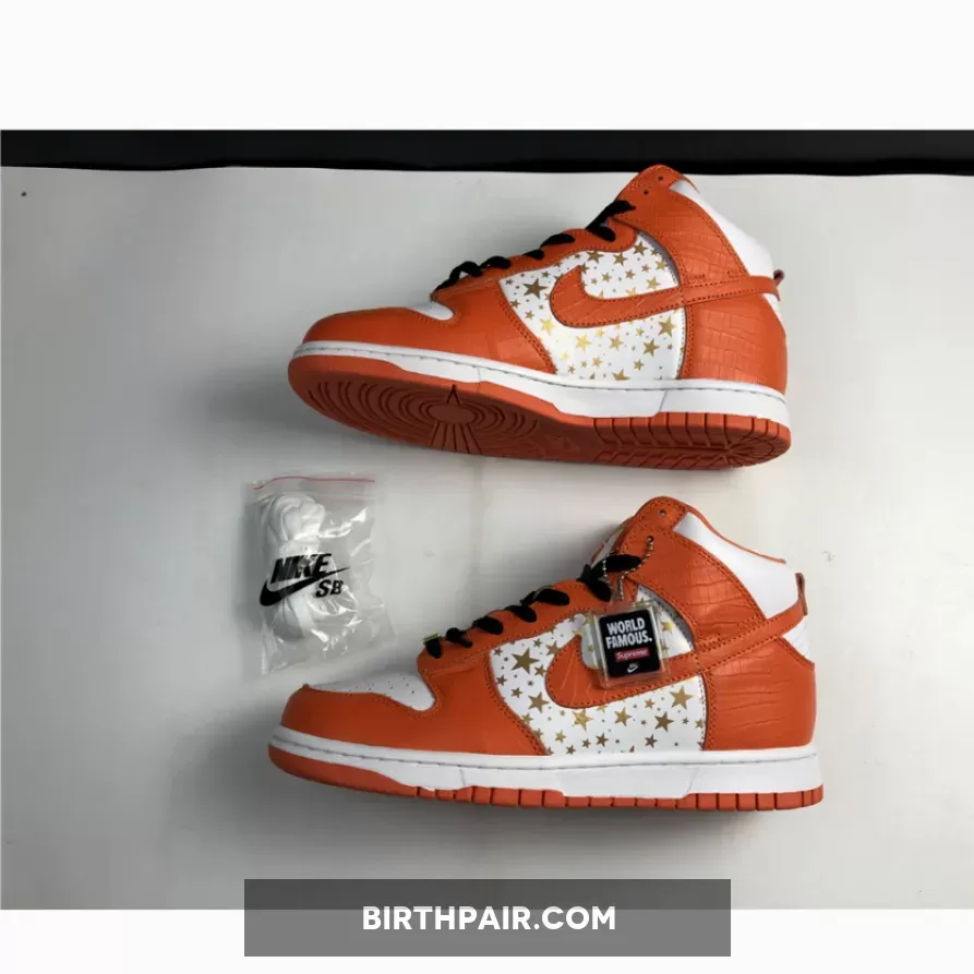 Supreme Nike Dunk High, Supreme x Nike SB Dunk High Pro 'Orange Stars'