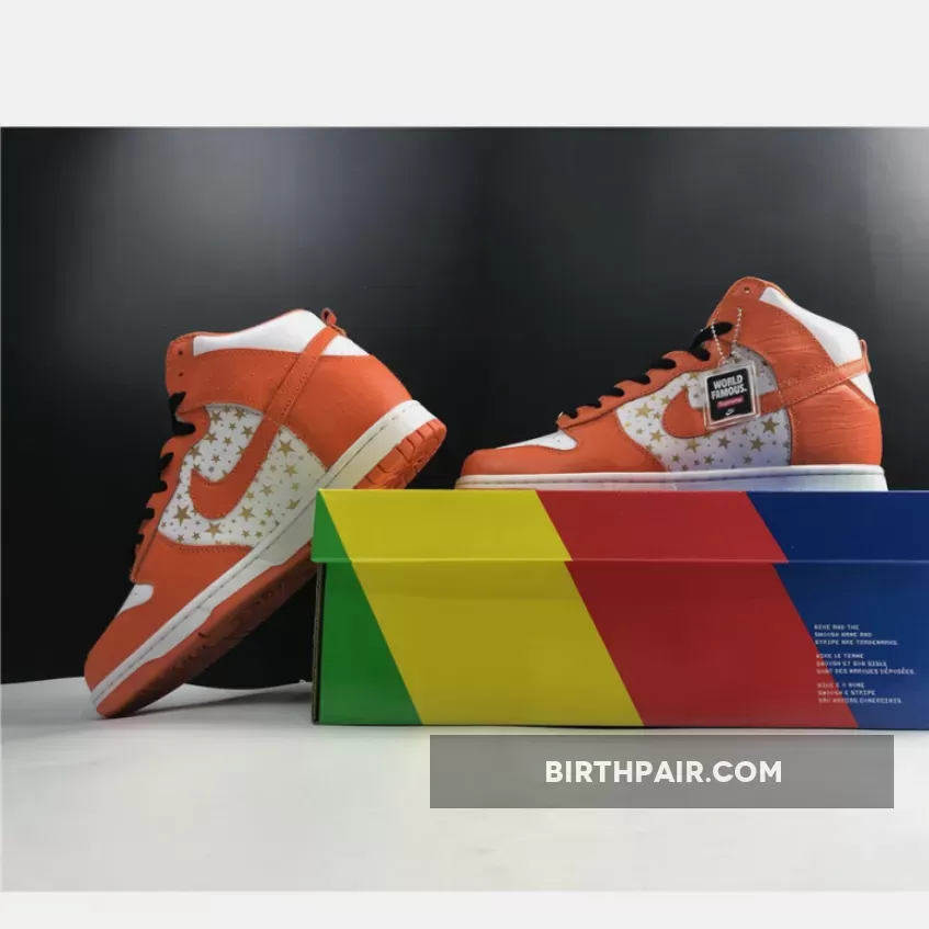 Supreme Nike Dunk High, Supreme x Nike SB Dunk High Pro 'Orange Stars'