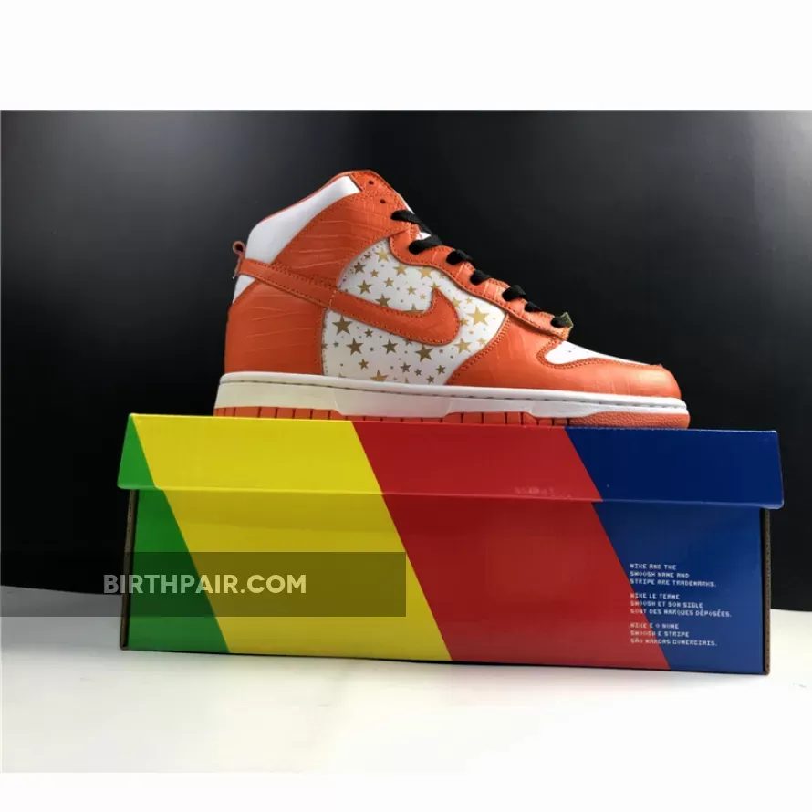 Supreme Nike Dunk High, Supreme x Nike SB Dunk High Pro 'Orange Stars'