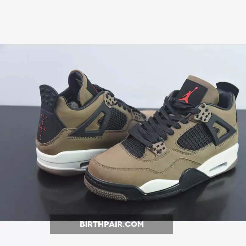 Travis Scott x Air Jordan 4 Olive Grey Black Jordan 4 Travis Scott Olive