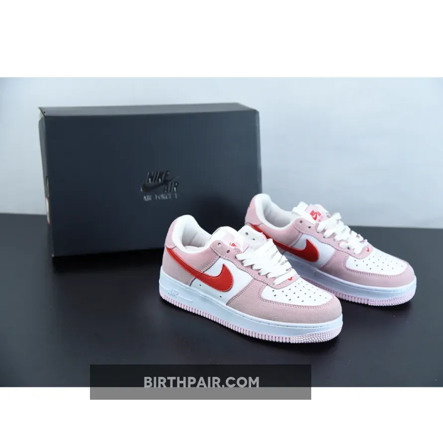 Pink Nike Valentines / Valentine's Day 2021 x Nike Air Force 1 'Love Letter' Tulip Pink/White/University Red