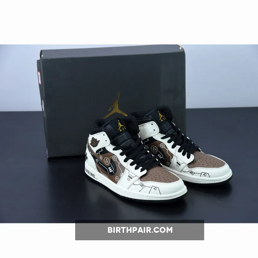 Air Jordan 1 Mid OG 'Video Game' Mocha White - jordan 1 mid mocha