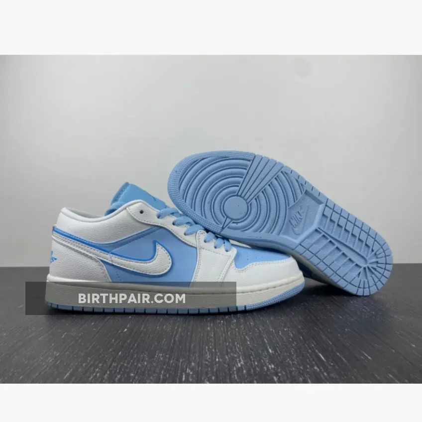 Air Jordan 1 Low Sail/Dark Powder Blue-Ice Blue DV1299-104 / Iced Jordans