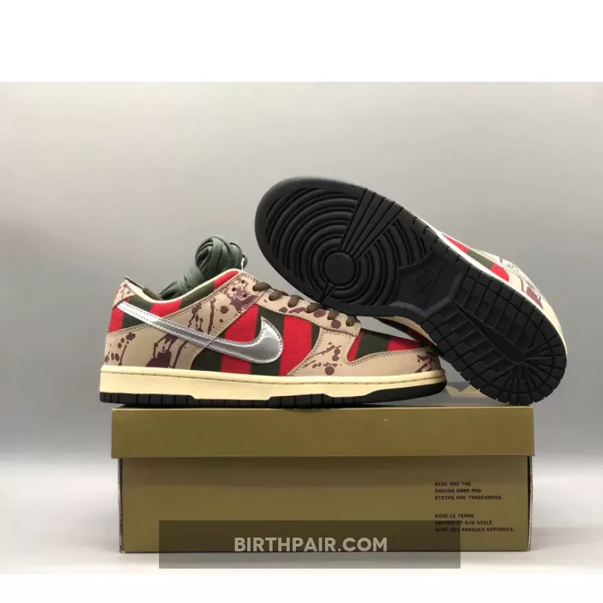 Nike Freddy Krueger Shoes Nike SB Dunk Low 'Freddy Krueger' Taupe/Chrome