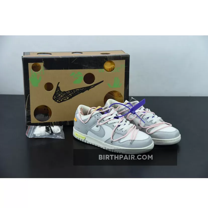 Off-White x Nike Dunk Low White Grey Lot 24 / White Neutral Grey Dunk Low