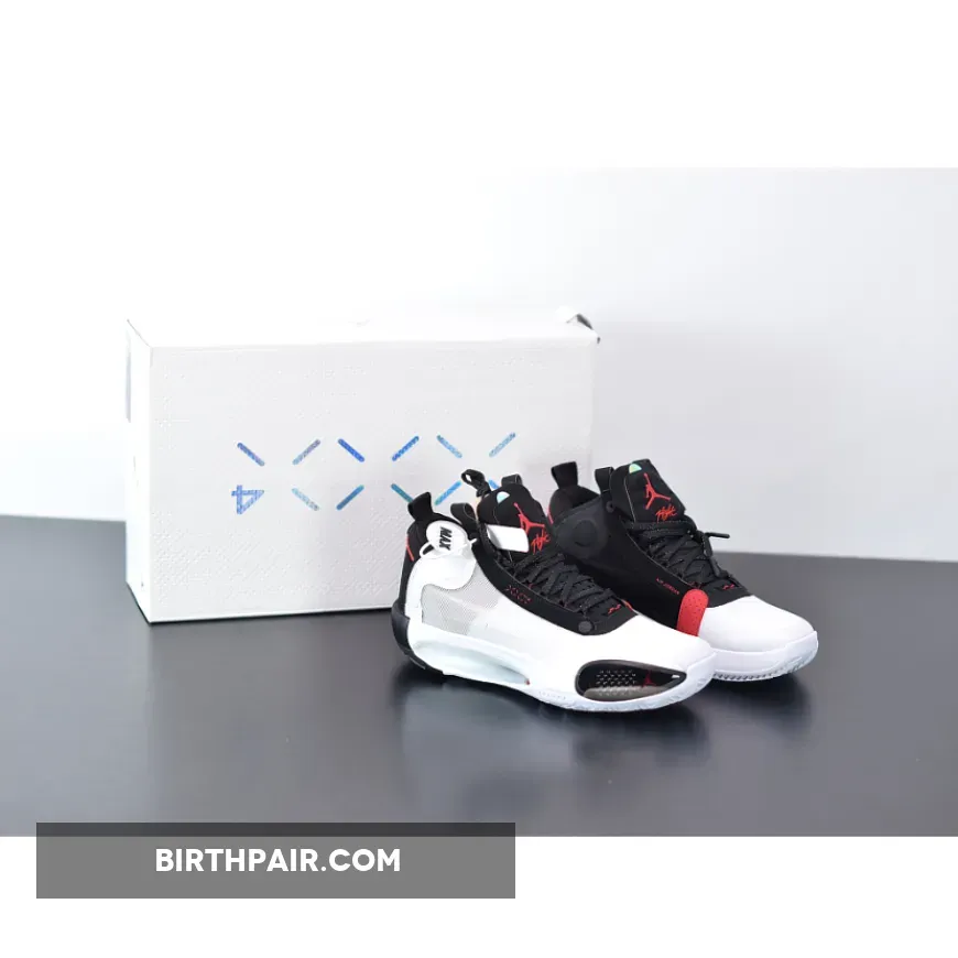 Air Jordan 34 'Bred' White/Orbit Red AR3240-100 - Air Jordan 34 Red Orbit